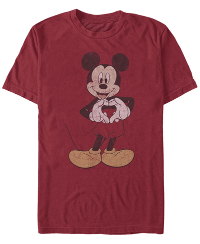 Fifth Sun Men's Vintage-like Mickey Short Sleeve Crew T-shirt In Cardinal
