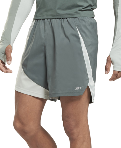 Reebok Men's Running Speedwick Reflective Drawstring Shorts In Green