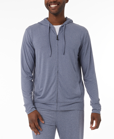 32 Degrees Men's Quick-dry Stretch Hooded Full-zip Sleep Jacket In Ht Dim Blu