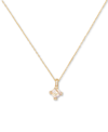 Kate Spade Pave & Square Cubic Zirconia Mini Pendant Necklace, 16" + 3" Extender In Tan/beige