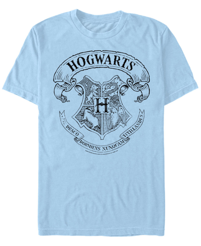 Fifth Sun Men's Hogwarts Crest Short Sleeve Crew T-shirt In Light Blue