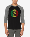 La Pop Art Men's Raglan Baseball Word Art Get Up Stand Up T-shirt In Multi