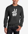 La Pop Art Men's Word Art Peace Out Crewneck Sweatshirt In Gray