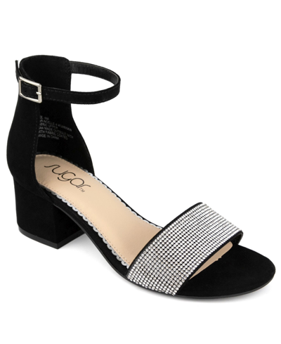 Sugar Women's Noelle Block Heel Sandals Women's Shoes In Black Micro