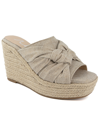 Sugar Harlem Womens Espadrille Slip On Wedge Sandals In Tan/beige