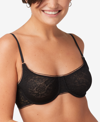 Maidenform Pure Comfort Stretch Lace Demi Underwire Bra Dm202c In Black