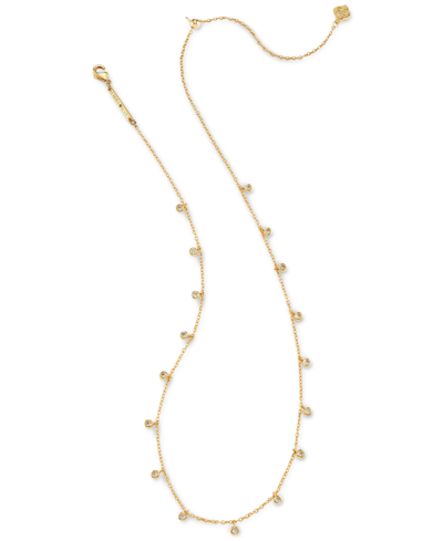 Kendra Scott Crystal Amelia 19" Station Necklace In Gold Metal