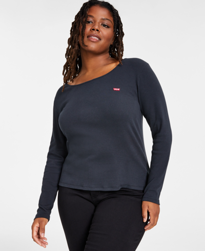 Levi's Plus Size Honey Long Sleeve T-shirt In Caviar