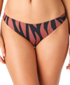 SANCTUARY ABSTRACT ANIMAL CINCH BACK HIPSTER BIKINI BOTTOMS WOMEN'S SWIMSUIT