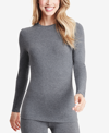 Cuddl Duds Softwear With Stretch Long-sleeve Layering Top In Gray