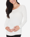 Cuddl Duds Softwear With Stretch Long-sleeve Layering Top In Ivory/cream