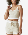 Lucky Brand Women's Knit Rib Sweater Tank In White