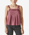 LUCKY BRAND WOMEN'S COTTON EMBROIDERED TANK TOP
