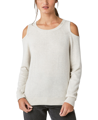Lucky Brand Women's Cold-shoulder Long-sleeve Sweater In Straw Heather