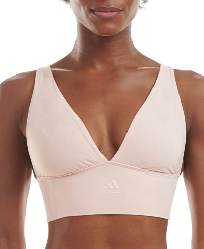Adidas Originals Adidas Intimates Women's Longline Plunge Light Support Bra 4a7h69 In Orchid Fusion