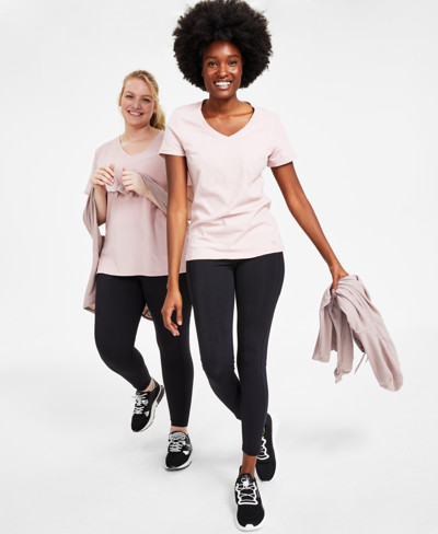 Calvin Klein Performance Women's Cotton Short-sleeve Crewneck T-shirt In Secret