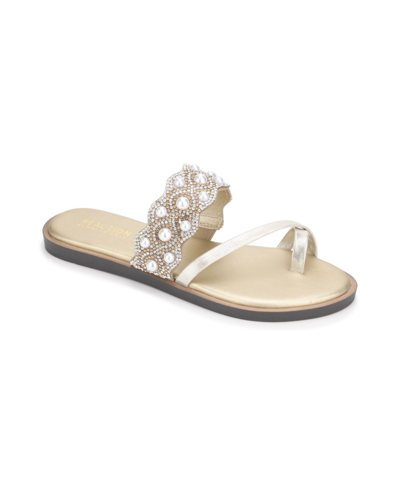 Kenneth Cole Reaction Women' Spring X Band Scallop Flat Sandals Women's Shoes In Gold