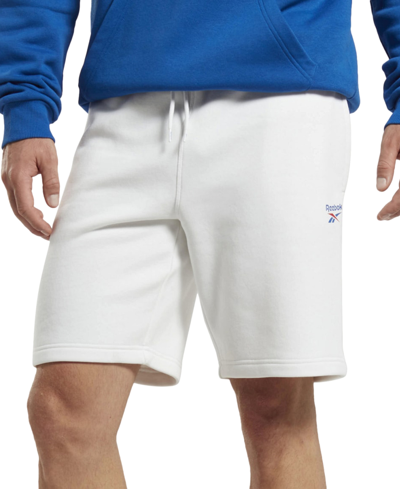 Reebok Men's Identity Regular-fit Logo-print Sweat Shorts In White,blue,red