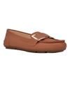 Calvin Klein Womens Faux Leather Round Toe Moccasins In Brown