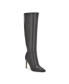 Nine West Richy Womens Wide Calf Leather Knee-high Boots In Black