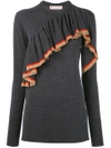 MARNI knitted jersey ruffle top,GCMDZ12Q01FW52312122438