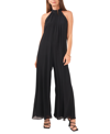 Vince Camuto Halter Neck Wide Leg Chiffon Jumpsuit In Black