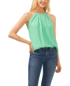 Cece Checked Halter Top In Green