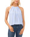 Cece Pleated Halter Top In Blue
