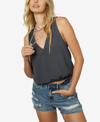 O'NEILL O'NEILL JUNIORS' LAINIE CRINKLE V-NECK WOVEN TANK TOP, CREATED FOR MACY'S