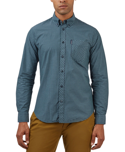 Ben Sherman Men's Signature Gingham Long-sleeve Button-down Shirt In Emerald