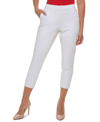 Tommy Hilfiger Women's Cropped Elastic-back Sloane Ankle Pants In Ivory/cream