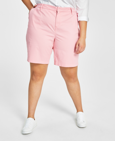 Tommy Hilfiger Plus Size Hollywood Bermuda Shorts In English Rose