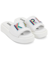 Karl Lagerfeld Women's Opal Slip-on Platform Slide Sandals Women's Shoes In White