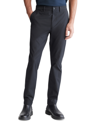 Calvin Klein Men's Athletic Slim-fit Stretch Chinos In Black Beauty