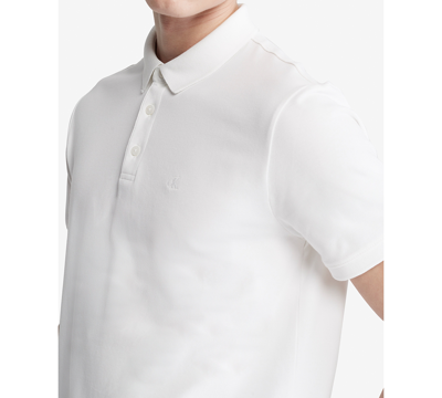 Calvin Klein Men's Pique Solid Polo In Brilliant White