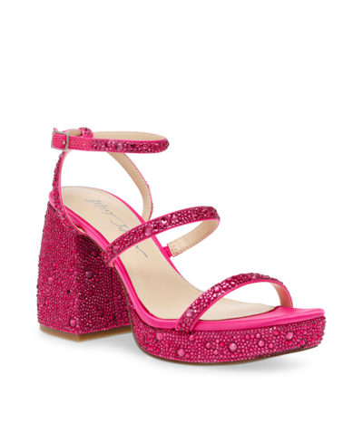 Betsey Johnson Denni Ankle Strap Platform Sandal In Pink