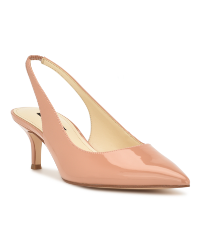 Nine West Women's Nataly Pointy Toe Sling-back Dress Pumps Women's Shoes In Blush Nude Patent