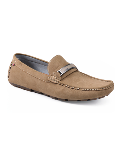 Tommy Hilfiger Men's Ayele Moc Toe Driving Loafers Men's Shoes In Light Natural