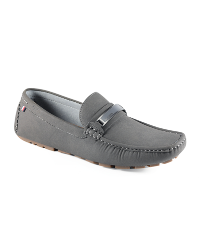 Tommy Hilfiger Men's Ayele Moc Toe Driving Loafers Men's Shoes In Dark Gray