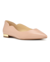 Nine West Lovlady Pointed Toe Flat In Tan/beige