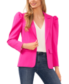 Cece Puff Shoulder Open Front Ponte Blazer In Pink
