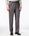 Haggar Men's Big & Tall Premium No Iron Khaki Classic Fit Flat Front Hidden Expandable Waistband Pants In Gray