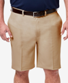 Haggar Men's Big & Tall Cool 18 Pro Classic-fit Stretch Flat-front 9.5" Shorts In Tan/beige