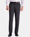 Haggar Jmh Men's 4-way Stretch Classic Fit Flat Front Dress Pant In Gray