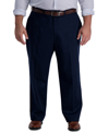 Haggar Men's Big & Tall Iron Free Premium Khaki Classic-fit Flat Front Pant In Blue
