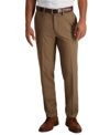 Haggar Men's Cool 18 Pro Slim-fit 4-way Stretch Moisture-wicking Non-iron Dress Pants In Tan/beige