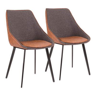 Lumisource Set Of 2 Marche Two-tone Chairs In Brown
