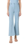 Akris Punto Cali Metallic Speck Bootcut-leg Ankle Denim Pants In Pale Blue Denim