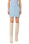 AKRIS PUNTO SPARKLE COTTON STRETCH DENIM SKIRT