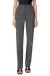 Akris Punto Chio Pinstripe Cotton Blend Straight Leg Pants In 093 Black-cream